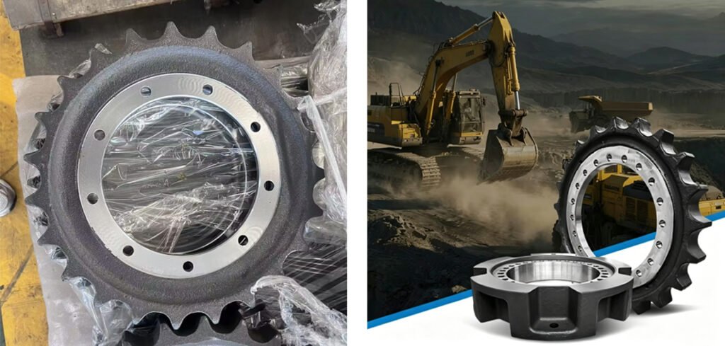 Application of excavator sprocket products