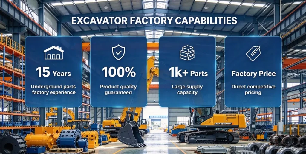 Excavator Undercarriage Parts Supplier Company Size